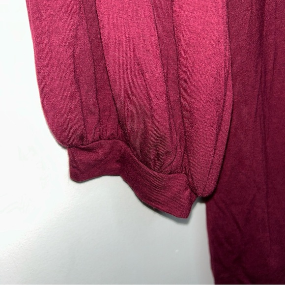 Lulu's Red Sheath Dress with Bishop Sleeves - Picture 5 of 9